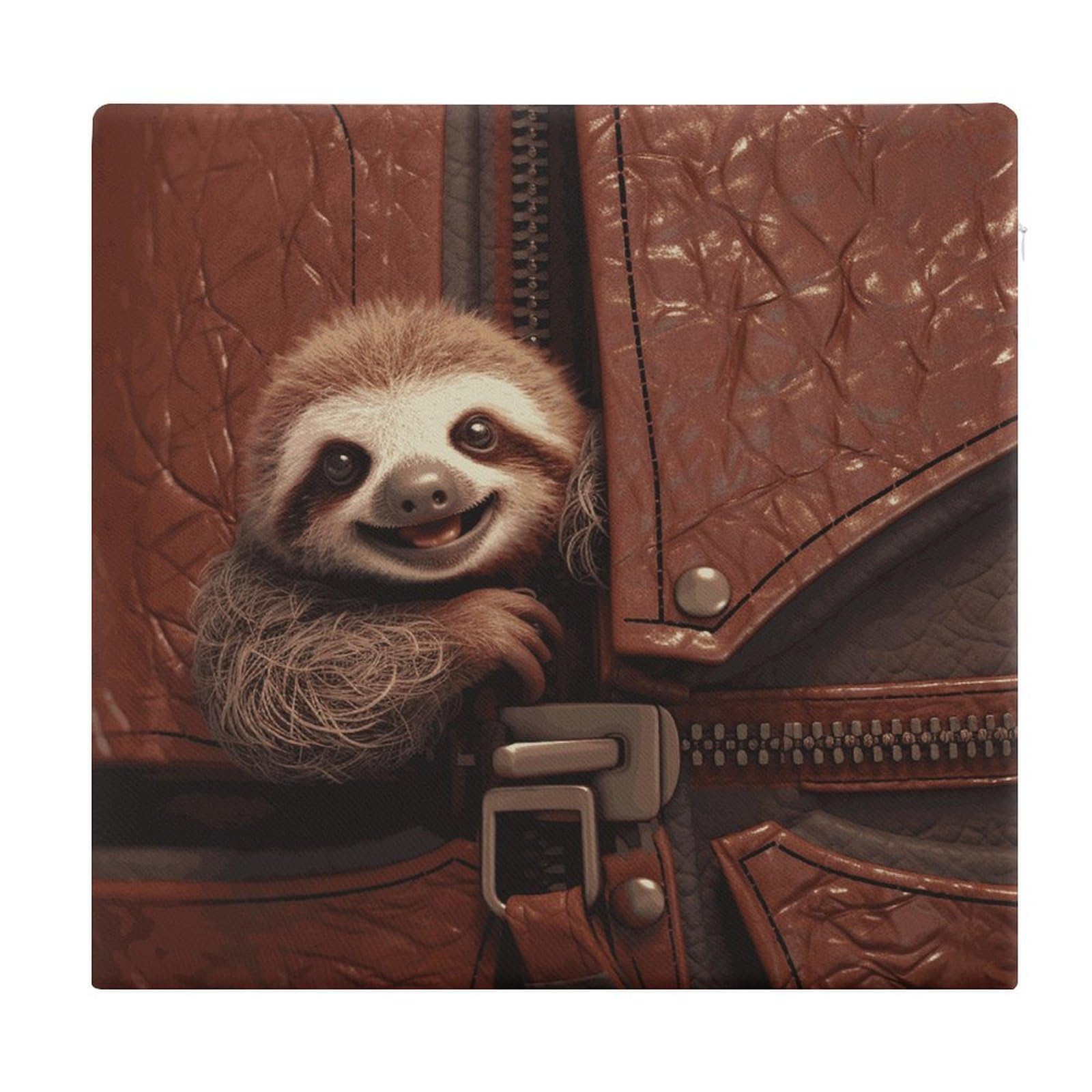 Adfgyerh Style Sloth On Zipper Cushions Memory Foam For Adults, Seat Cushion Chair Pads Soft, Square Pillows For Dining, Kitchen, Office, Patio Chairs