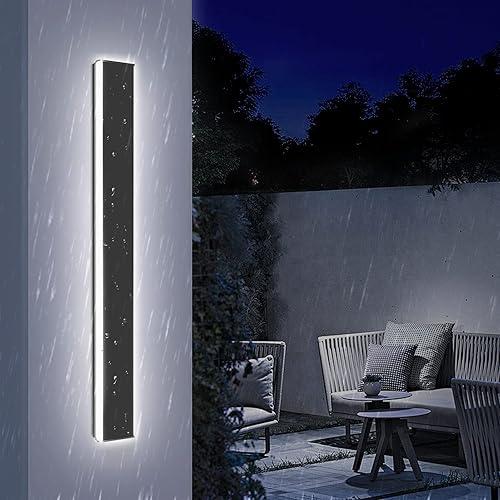 TYCOLIT Aplique de pared para exteriores 16 W 163 pulgadas lámpara de pared LED IP65 6500 K lámpara de pared larga para patio luz exterior moderna