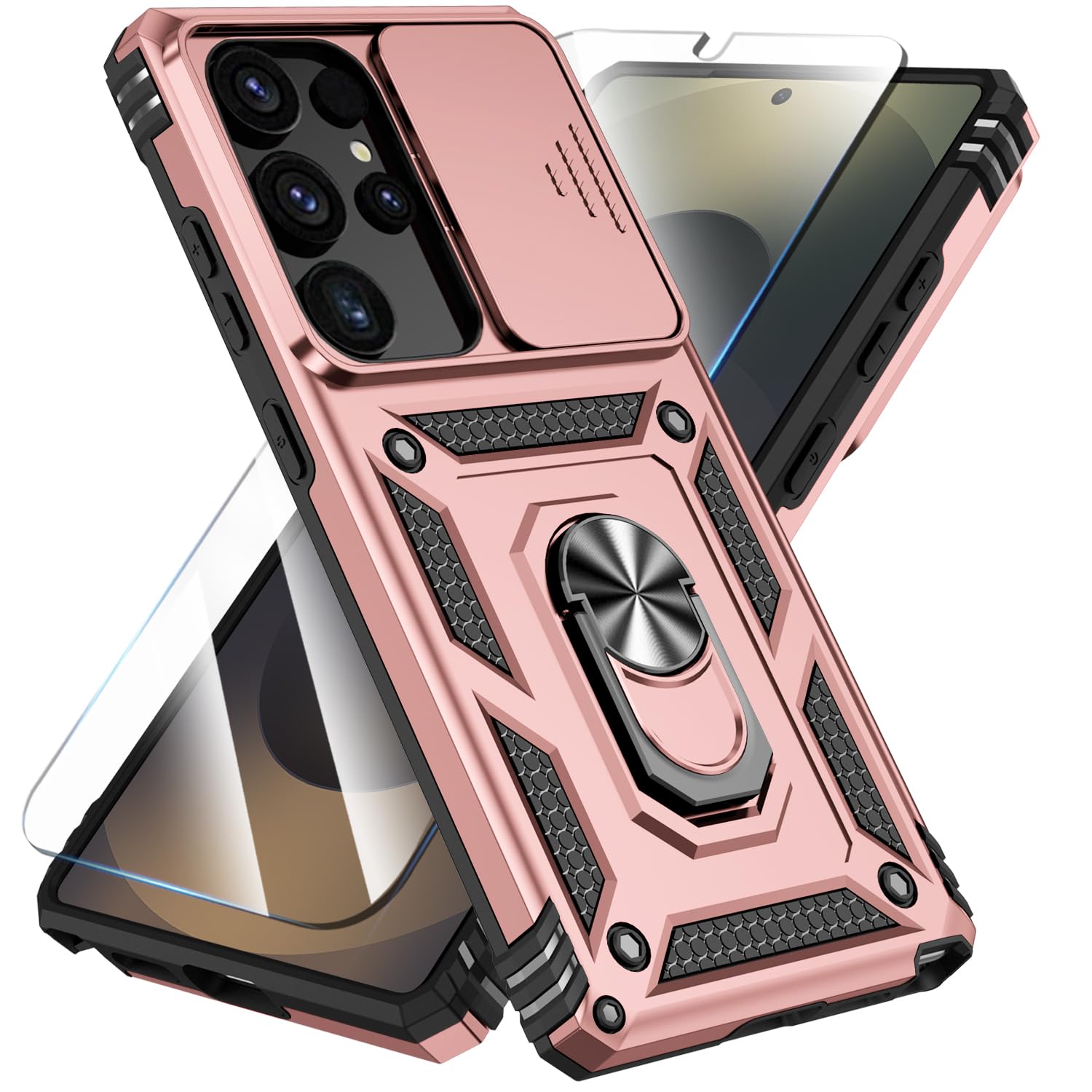 SunStory Phone Case for Samsung Galaxy S25 Ultra Case with HD Screen Protector & Kickstand & Slide Camera Cover,Phone Case for Galaxy S25 Ultra 6.9",