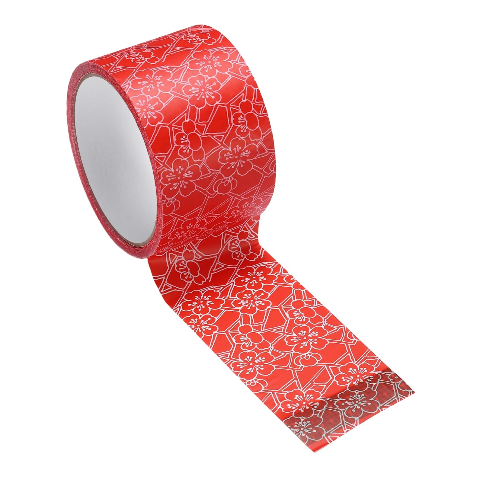 PATIKIL 98 ft Chinoiserie Flower Washi Tape, Washi Tape Stickers Bulletin Board Borders Decorative Sticker for DIY Craft Blackboard Scrapbook Office Home Decor, Red Plum Flower
