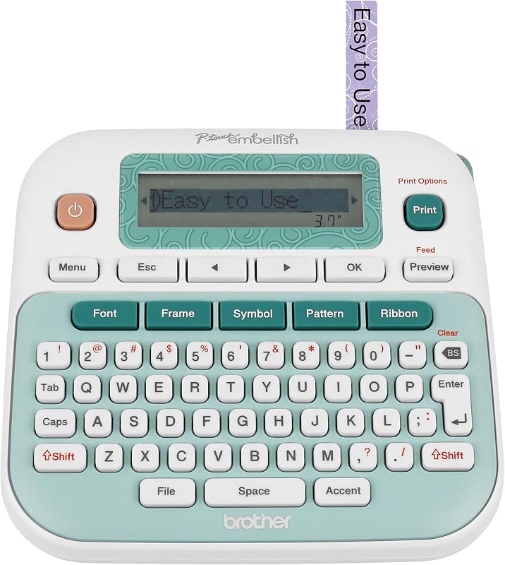 Impresora de cintas y cintas embellecedoras P-Touch PT-D215e, blanca