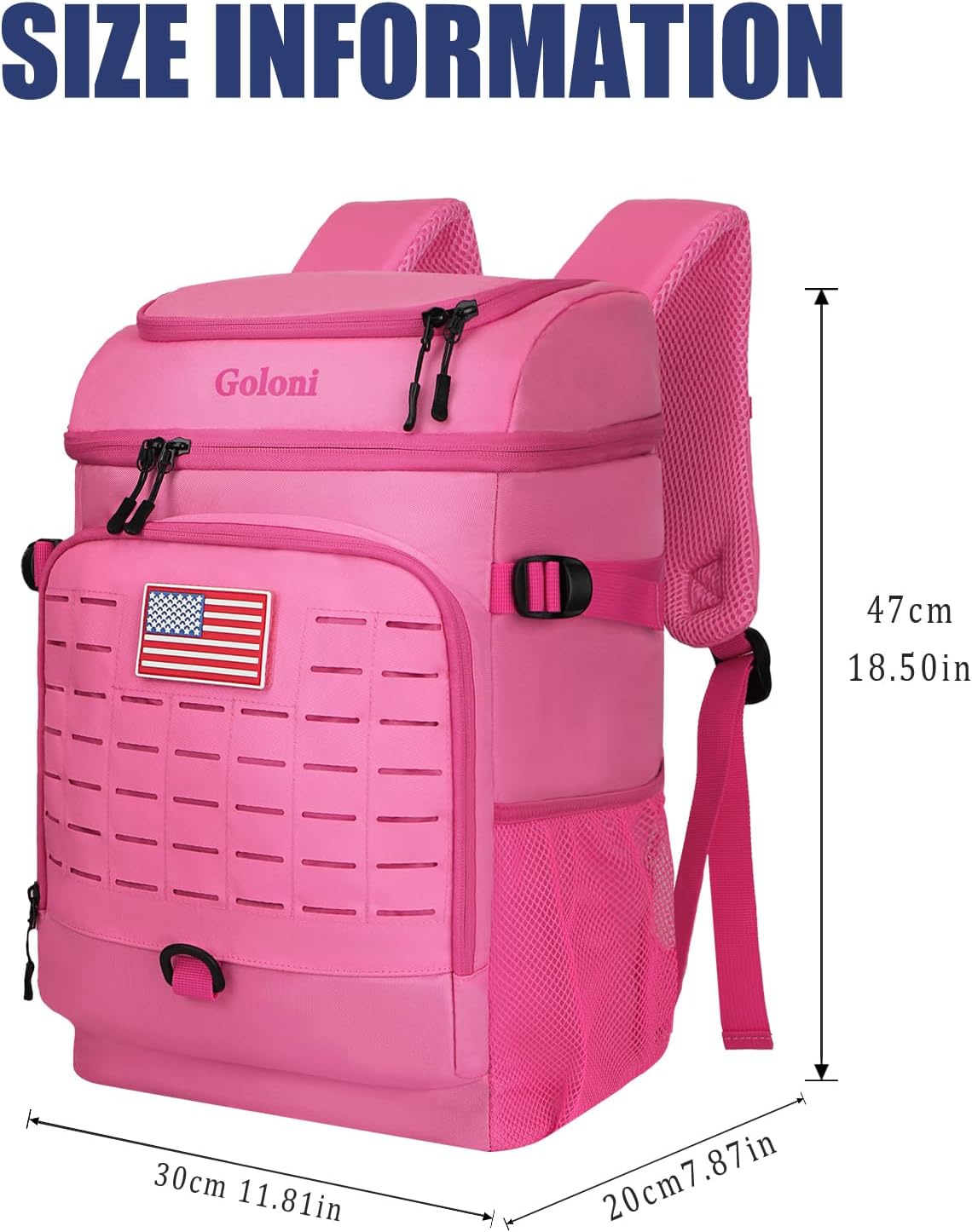 Cooler Backpack, 30 Can Backpack Cooler 4-Sided Cold Retention Technology, Lightweight & Hands-Free for Beach, Camping - Image 6