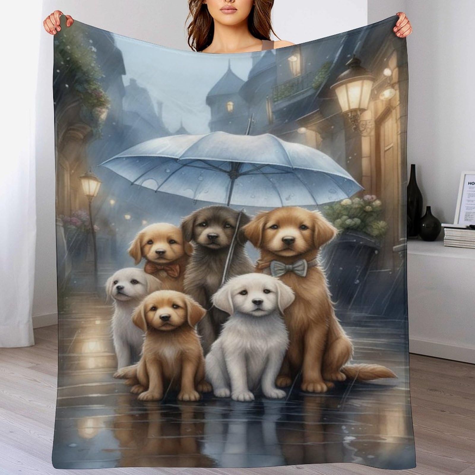 Couverture chien flannel douce et chaude grand plaid lit canapé entretien machine