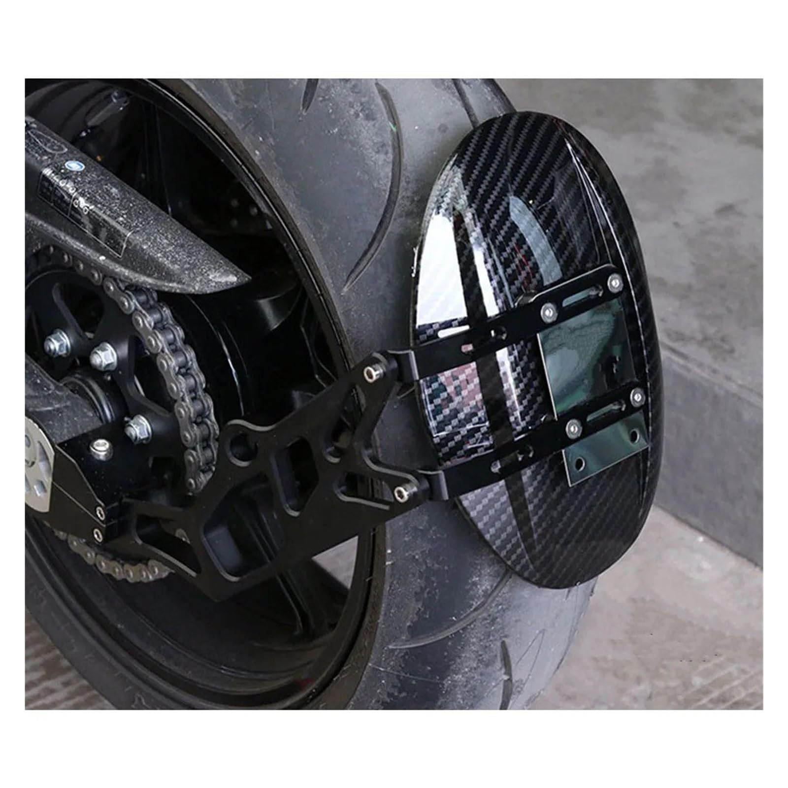 Motocicleta Guardabarros para Kawaski para Z1000 para Z1000SX 2010-2021 Motocicleta Aluminio Fibra Carbono Trasero Guardabarros contra Salpicaduras Motocross Guardabarros(Green)