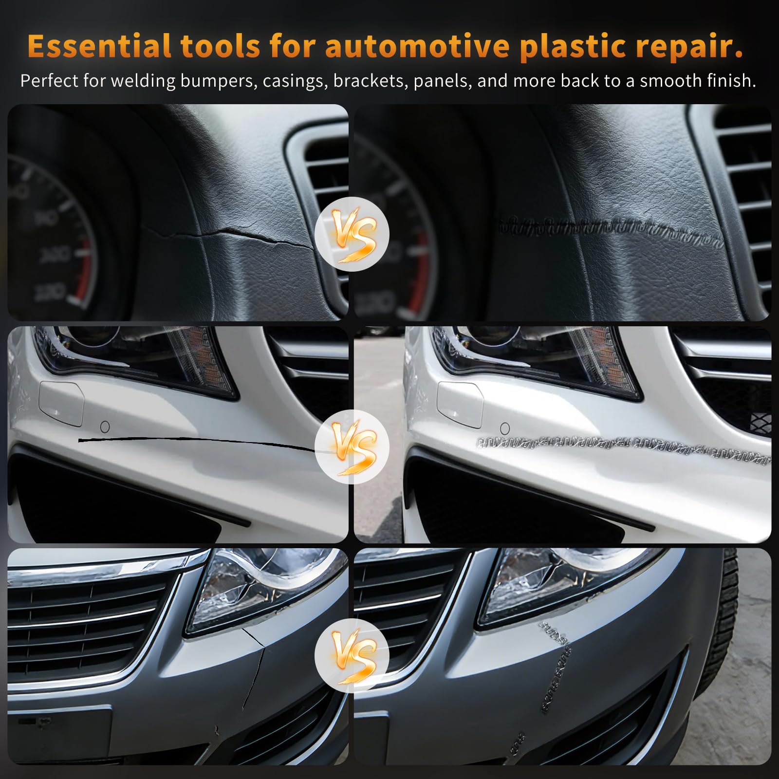 Plastic Welder Kit - 1200 Staples for Car Repair -8 Plastic Welder Kit - 1200 Staples for Car Repair -8