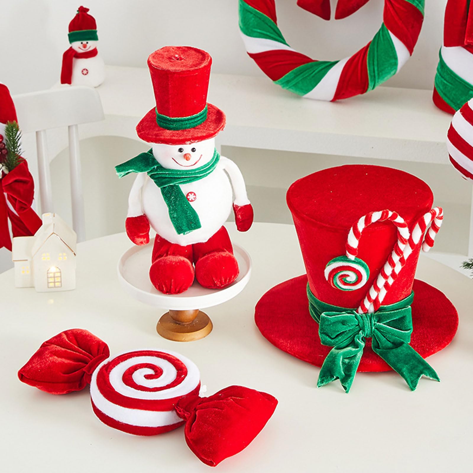 [Avejjbaey] Przenośna flokowana czapka bożonarodzeniowa odporny na alergie materiał zbieranie kapelusz festiwalowy dla dzieci dorosłych wydarzenia festiwalowe wielofunkcyjne świąteczne akcesoria