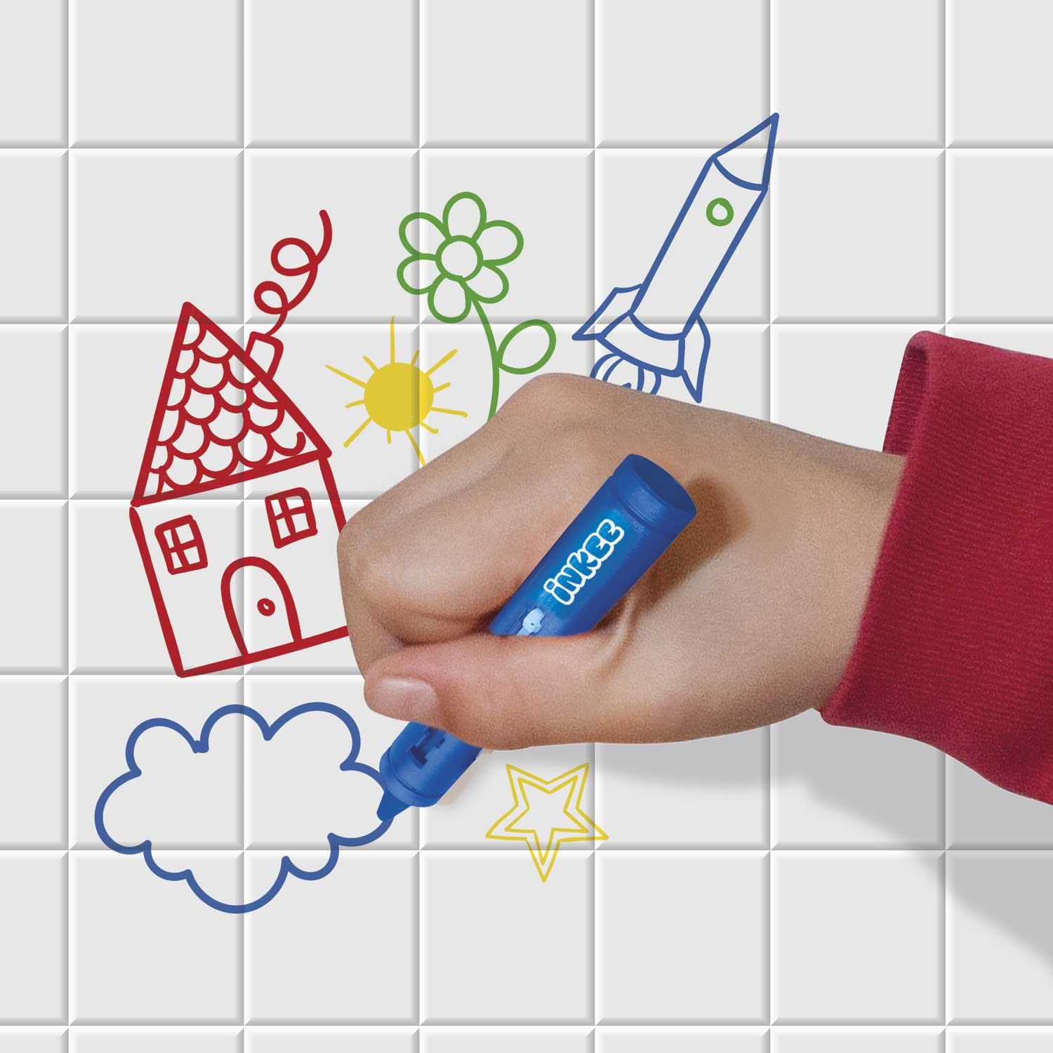 INKEE Crayons Toys wanna, kule do kąpieli dla dzieci, kredki do kąpieli, 4 sztuki, wielokolorowe