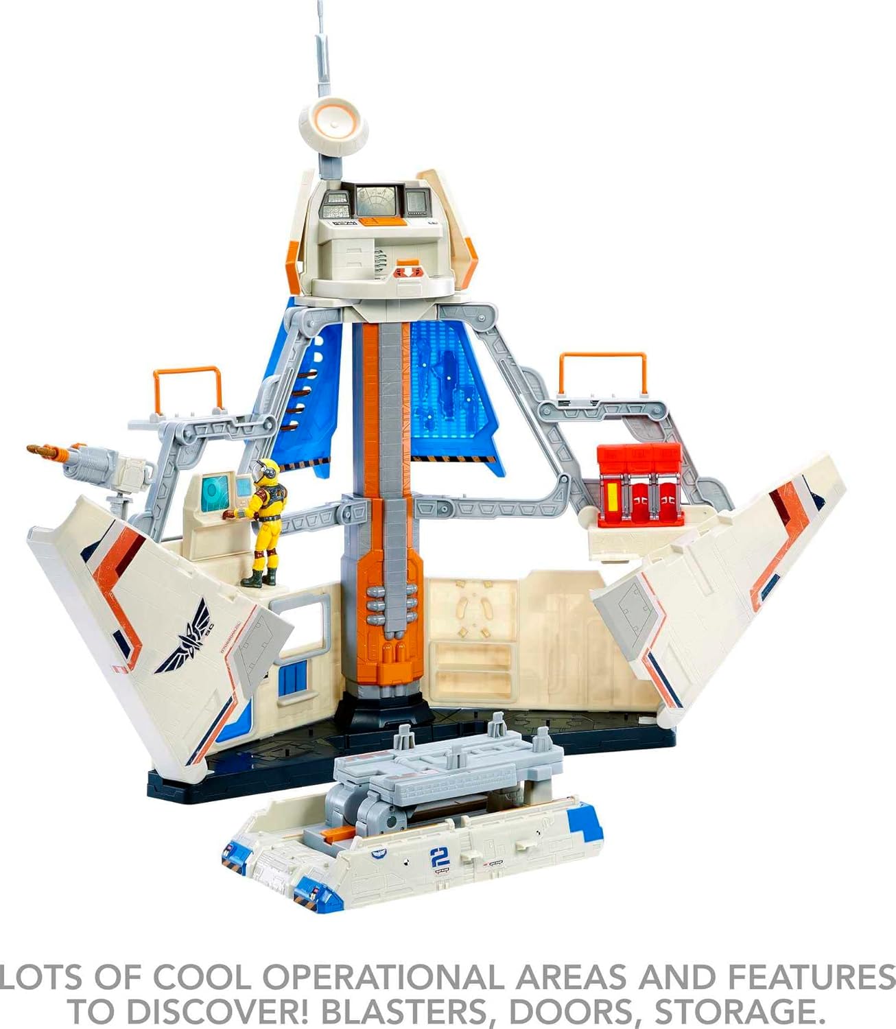 Mattel Disney Pixar Lightyear Playset with Buzz Lightyear Action Figure and Vehicle Launch Ramp and Sounds, Ultimate Star Command Base
