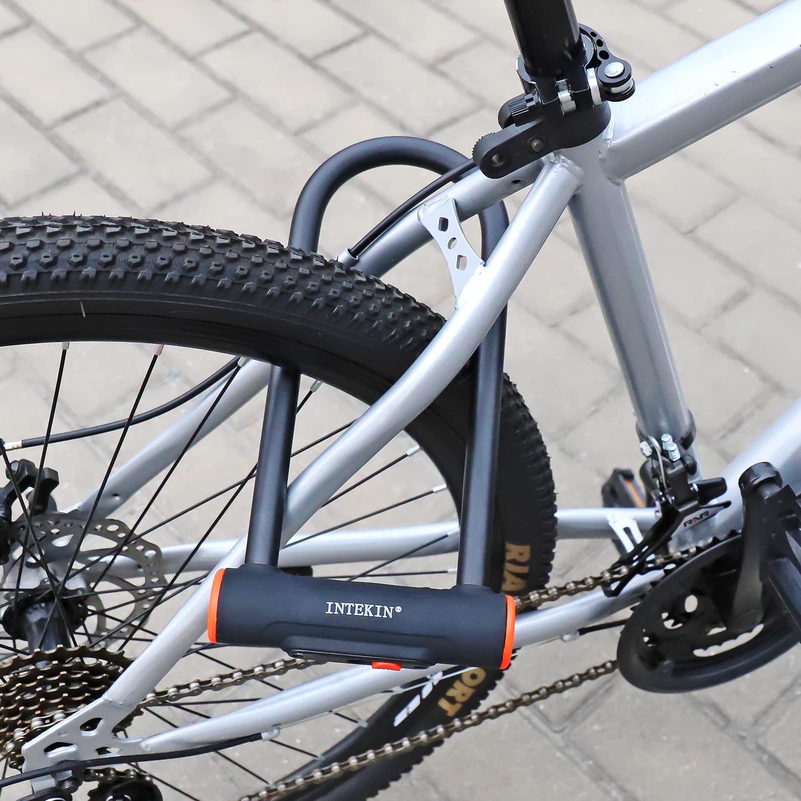 Lucchetto a U per biciclette e moto ad alta sicurezza, 16mm Staffa, Lucchetto per Bicicletta con supporto, arco rinforzato, 3 chiavi, serratura a U per moto, e-bike, mountain bike, scooter