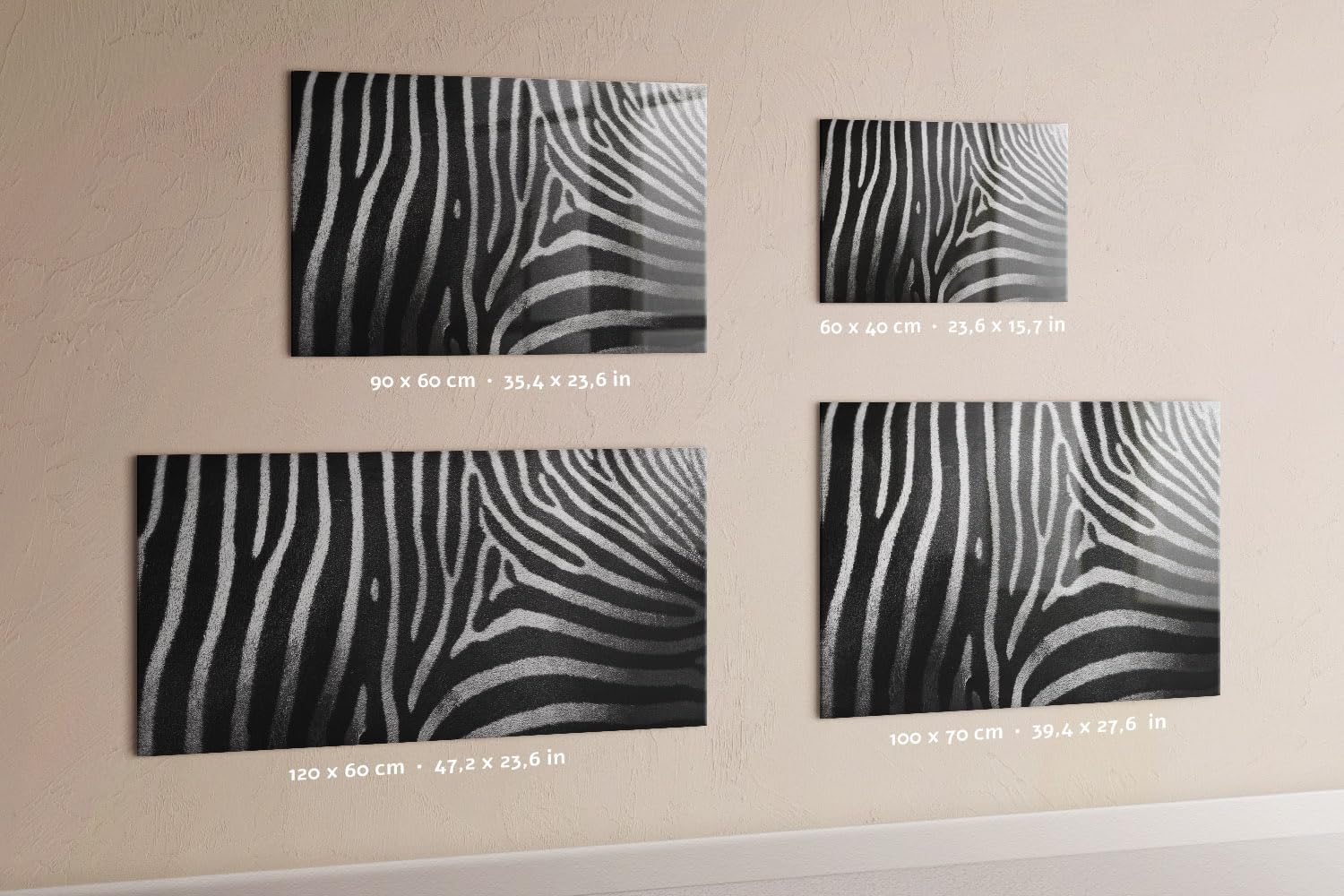 Magnettafel für Schule Gastronomie und Büro 90x60 Zebra pattern | Pinnwand | Glas | Memo | Organizer | Planer | Sicherheitsglas | Paneel | Infoboard | Wochenplaner | Terminkalender