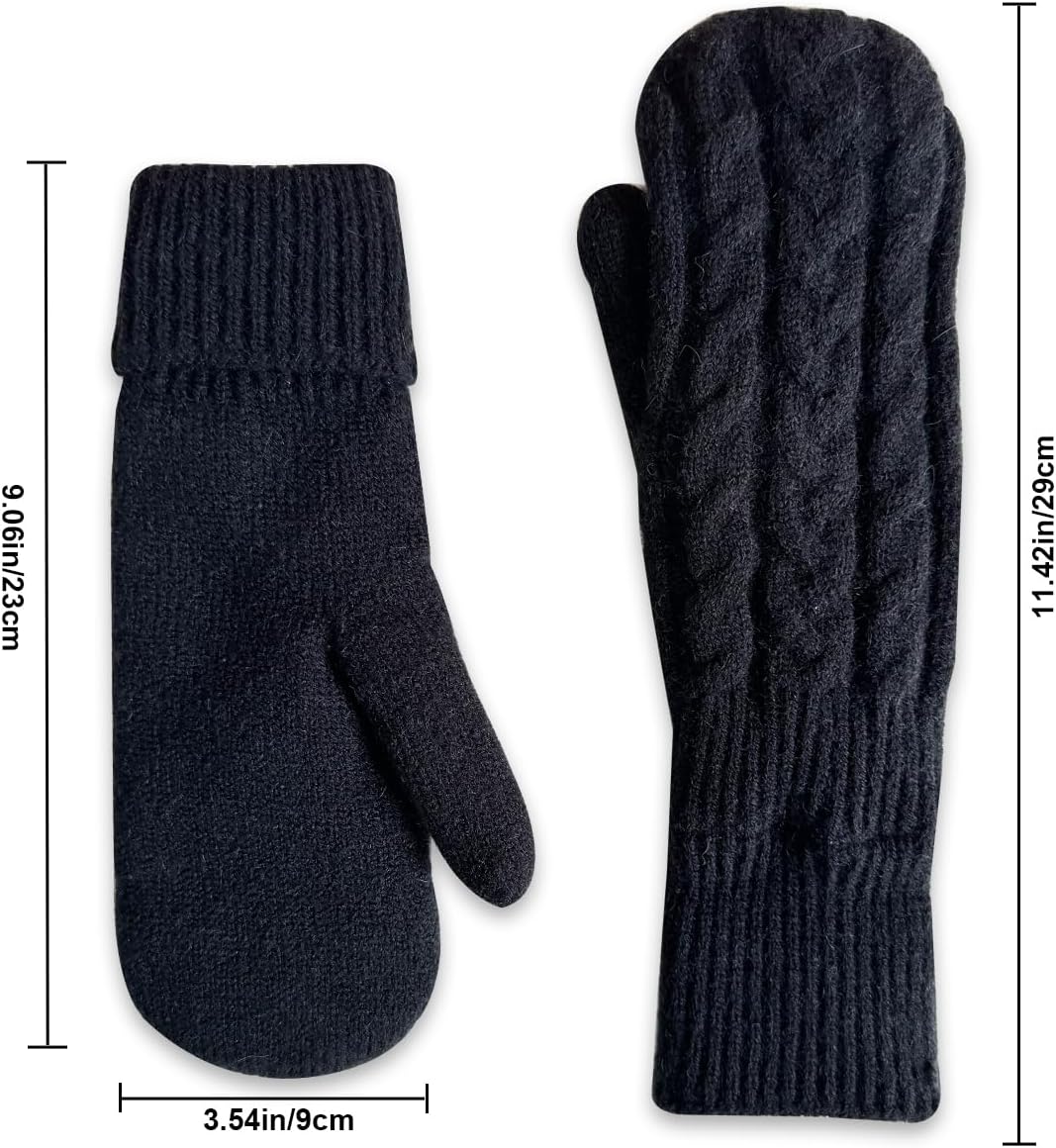 Winter Mittens Gloves for Women Warm Fleece Lining Knit Thick Thermal Snow Gloves for for Cold Weather Gifts - Image 5