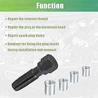 Vista 4 de X AUTOHAUX Kit de reenhebrado de culata de motor de 0.551 in, kit de reenhebrador de bujía, herramienta de reparación de roscas de cilindro