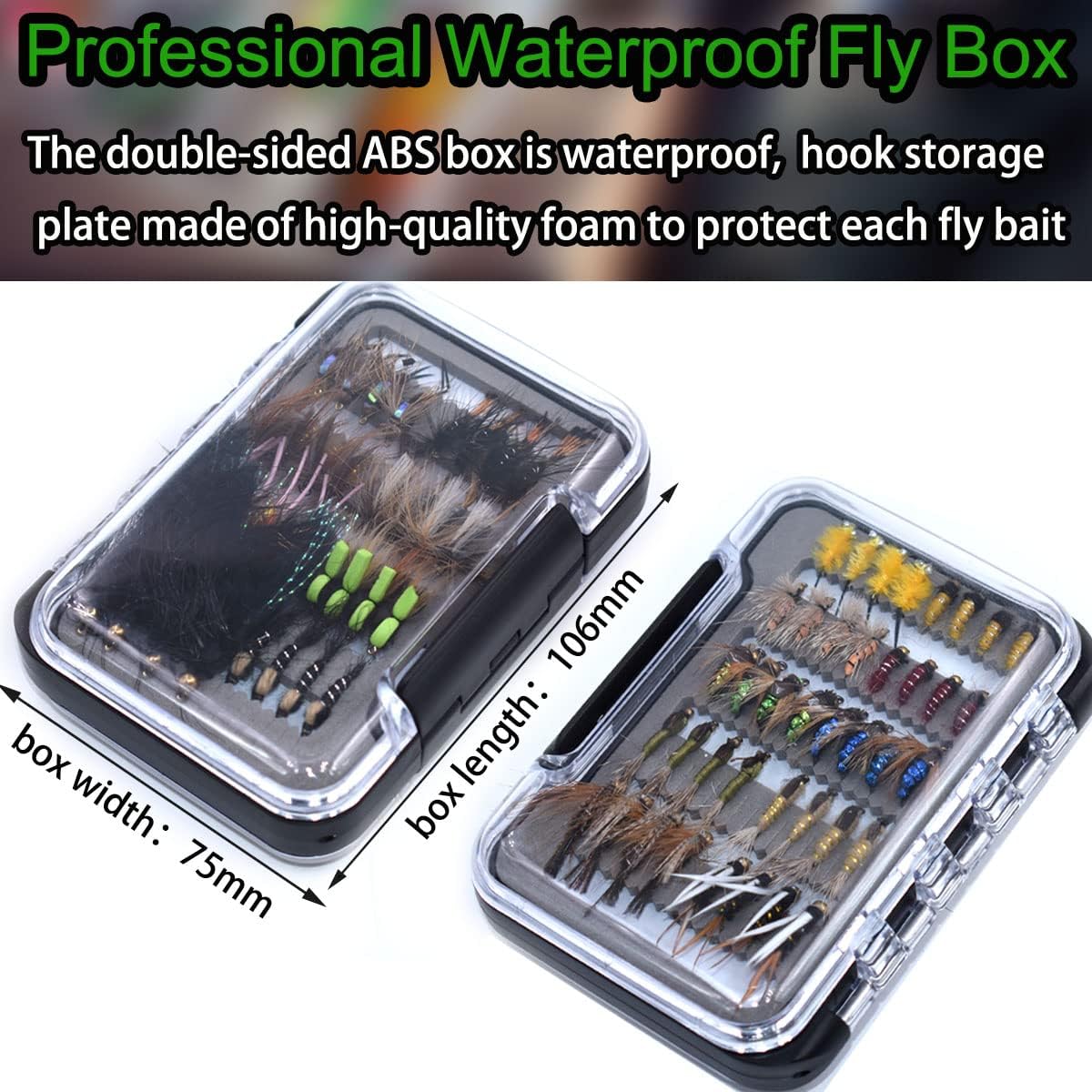 32/60/72pcs Fishing Flies Set Dry Wet Flies Nymphs, Streamers, Wooly Buggers, Terrestrials, Insect Lure Set