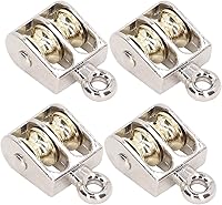 Vista 7 de 4 piezas de bloque de polea doble, bloque de polea de 220.5 lbs 220 libras con rodamiento de aleación de zinc grúa de elevación de polea