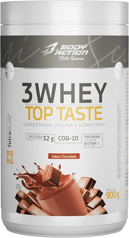 3 Whey Top Taste 900g Sabor Chocolate Bodyaction