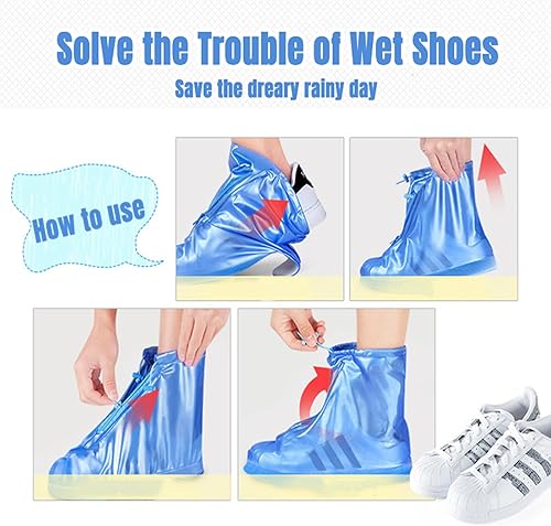 Miniatura 3 de Fundas reutilizables de PVC impermeables para zapatos, protectores de zapatos con cremallera impermeable y diseño de cordón, fundas para zapatos de