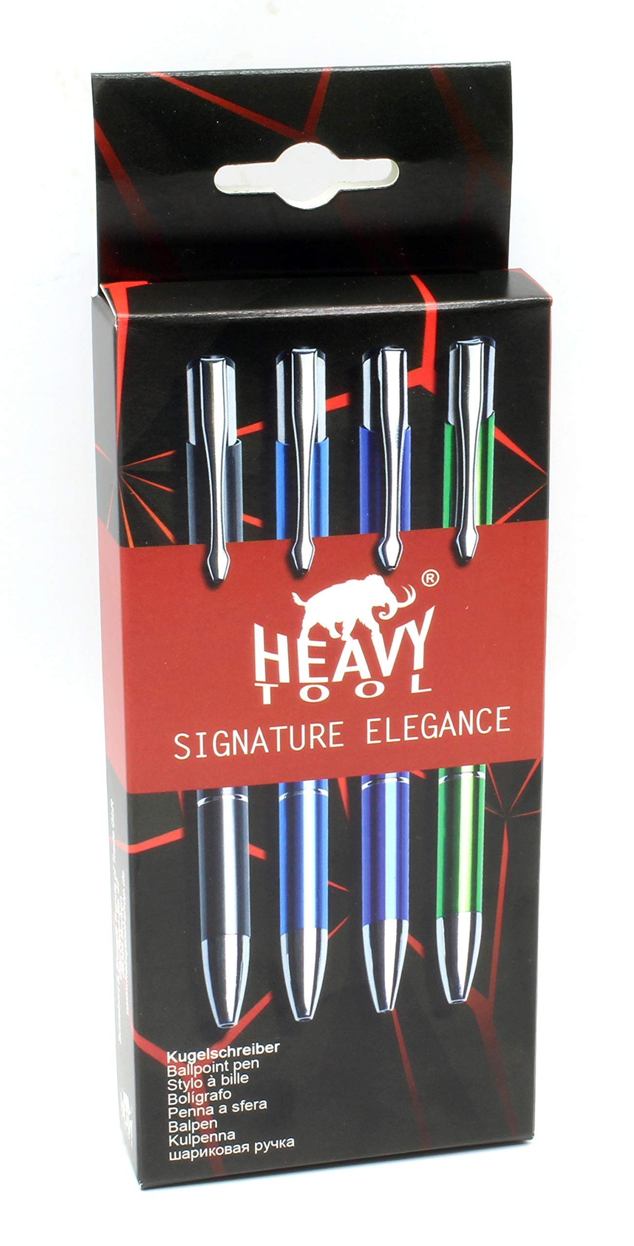 Kugelschreiber mit Gravur SIGNATURE ELEGANCE Lasergravur schwarz Aluminium eloxiert (10 Stück) Strichstärke: M ca. 0,6mm Tinte: blau