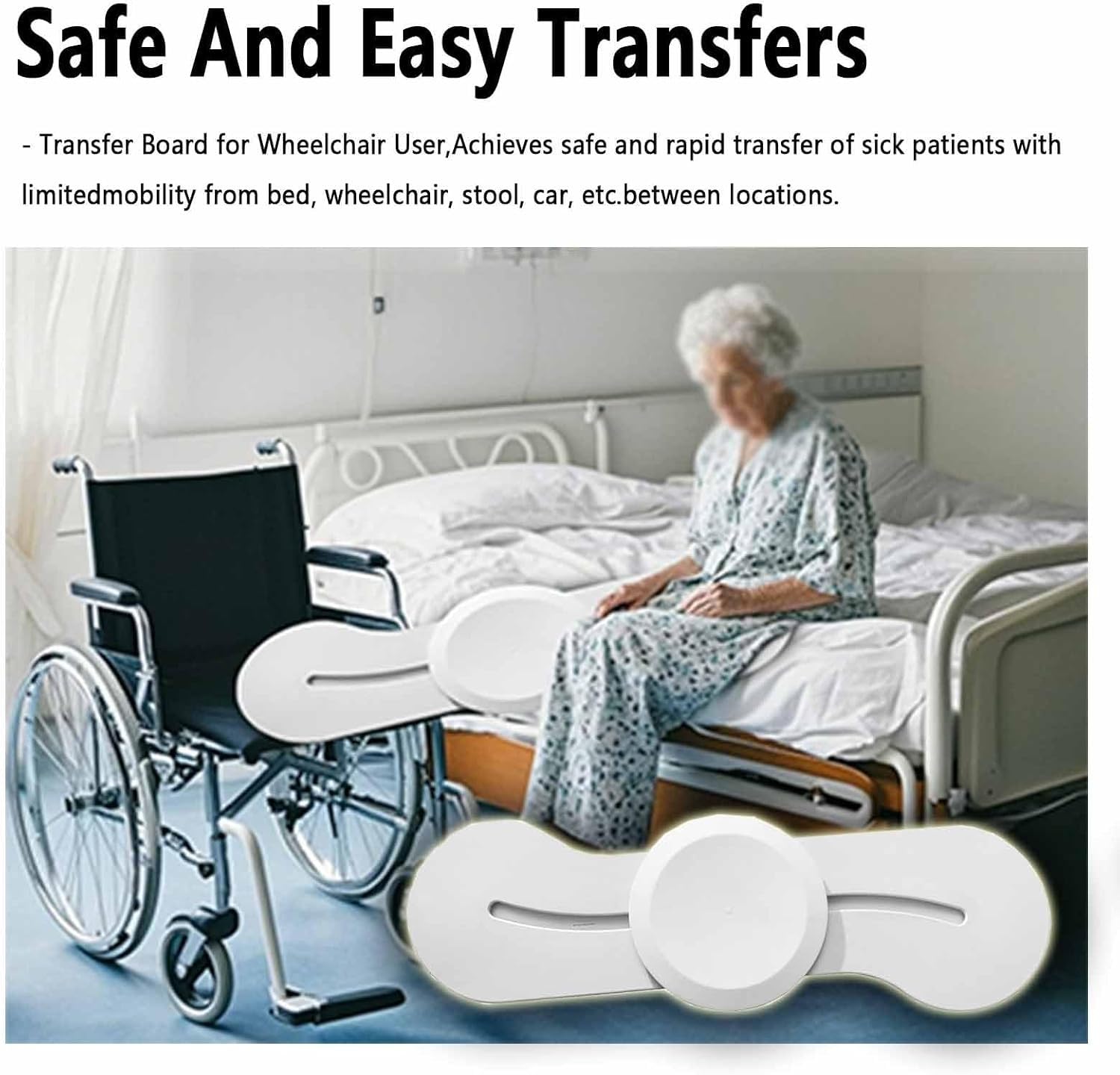 Tabla de Transferencia Giratoria -102 cm | Polímero de alto rendimiento, disco giratorio 360°, transferencias sin levantamiento para cuidadores y adultos mayores
