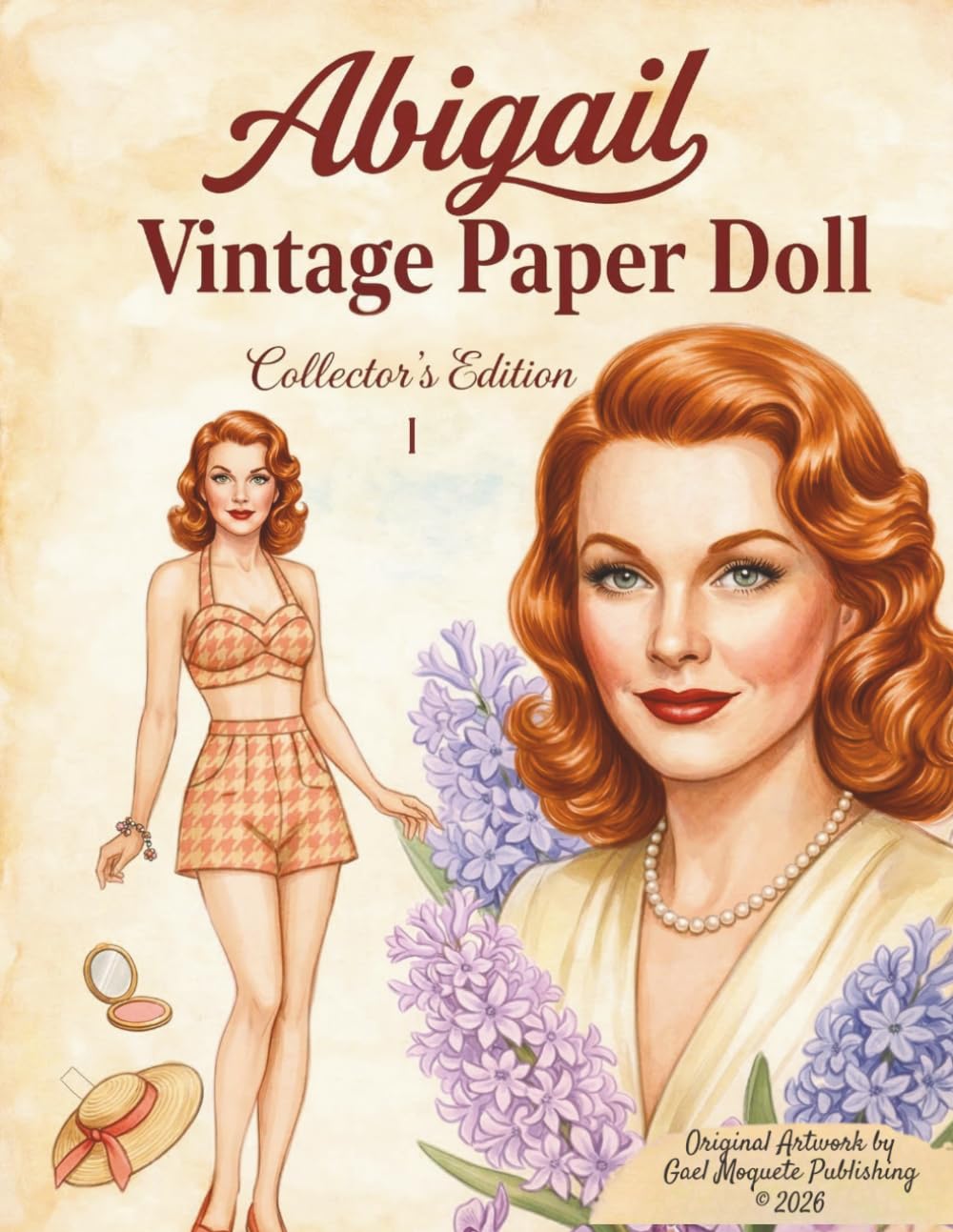 Abigail Vintage Paper Doll: Cut and Dress Activity Book with 36+ Vintage Dresses | Retro 1950s Fashion Paper Doll Book (Vintage Paper Doll Collection)