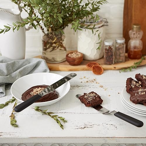 Miniatura 4 de RSVP International Endurance - Juego de espátulas rectas y compensadas para hornear, hoja de acero inoxidable, apto para lavavajillas, suministros