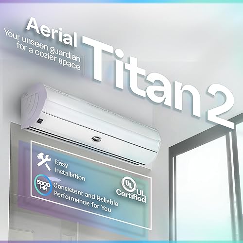 Miniatura 2 de DuraSteel - Cortina de aire Aerial Titan-2 para interiores de comercios, con revestimiento antierosivo de aleación superfina, certificado UL, 0.91