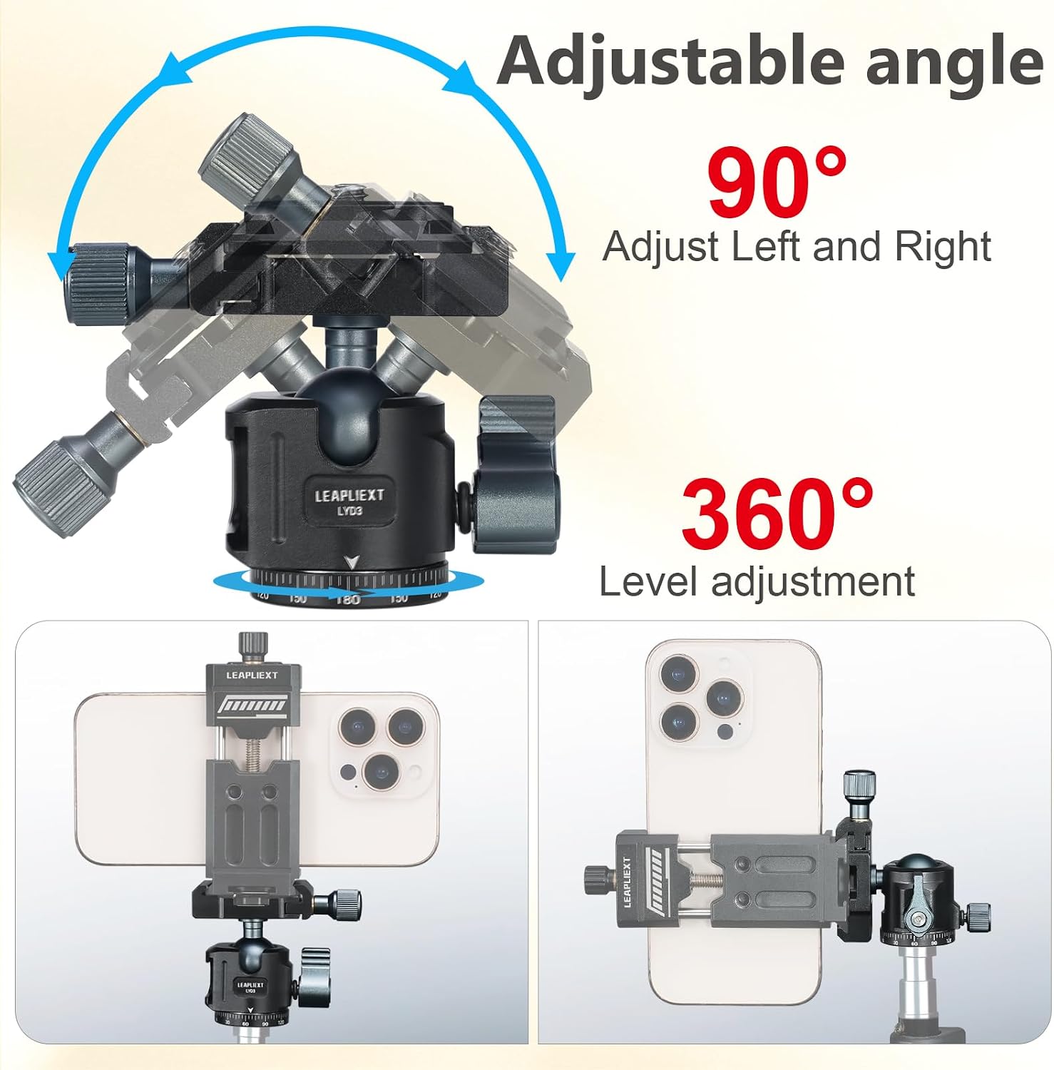 Arca-Swiss 360° Panoramic Ball Head, Aluminum Alloy, 1/4" & 3/8" Threads, 2.5KG/5.5LBS Load, 90° Tilt, Quick Release Plate for Tripod, Monopod, DSLR, Camcorder, Photography & Videography