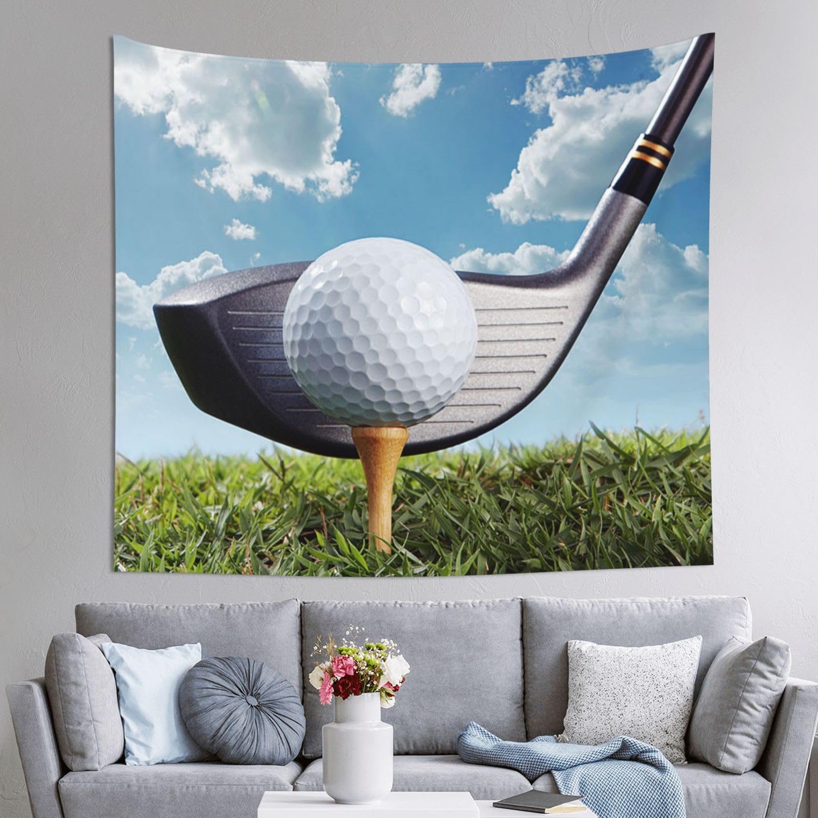 WKSGDSG Decoration Tapestry Wall Hanging For Bedroom, Golf Club, 152x130cm Dorm Decor, Lightweight Easy Hang Wall Art For Living Room, Aesthetic Tapestries For Outdoor, Ceiling, Doorway, Camping