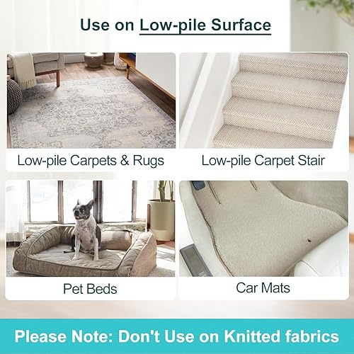 Miniatura 2 de Rastrillo de alfombra para depilación de mascotas (paquete de 3), escoba de goma para eliminar pelusas de perro y gato, herramientas limpiadoras