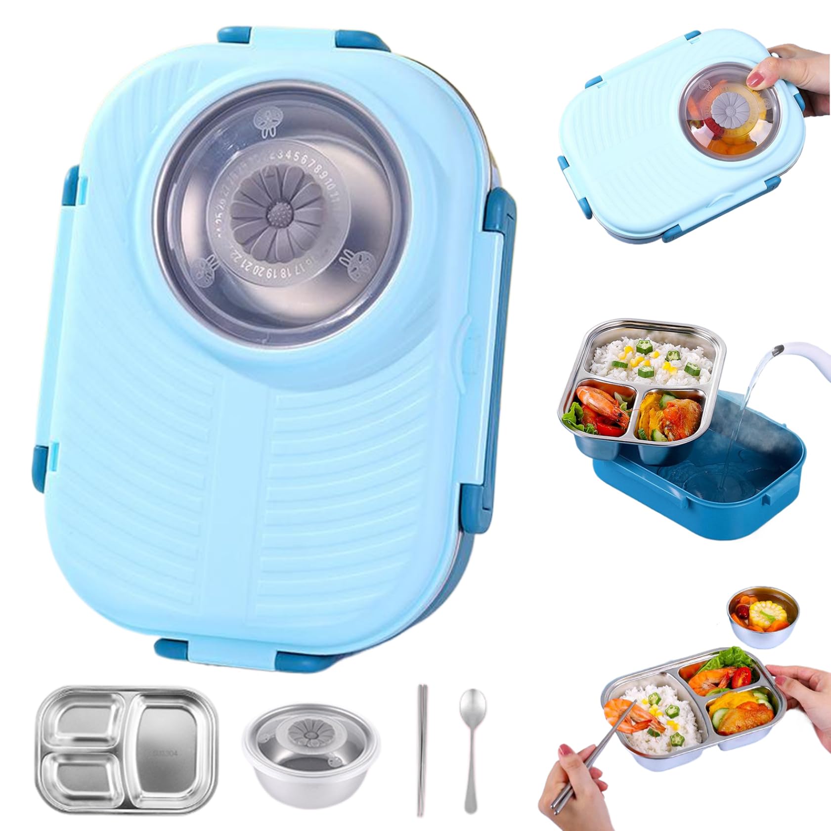 Boîte à lunch en acier inoxydable pour enfants durable avec couvercle Style 1