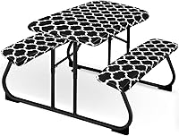 Vista 1 de Moukeren Funda de mesa de picnic de 3 piezas para niños con fundas de banco, mantel ajustable para exteriores, vinilo impermeable, para camping