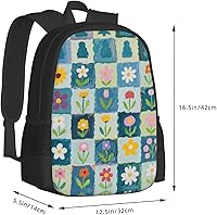 Vista 3 de Cute Cartoon Flowers Notebook Backpack Fits 15 Inch Laptop Work Backpack Backpacks For Computer
