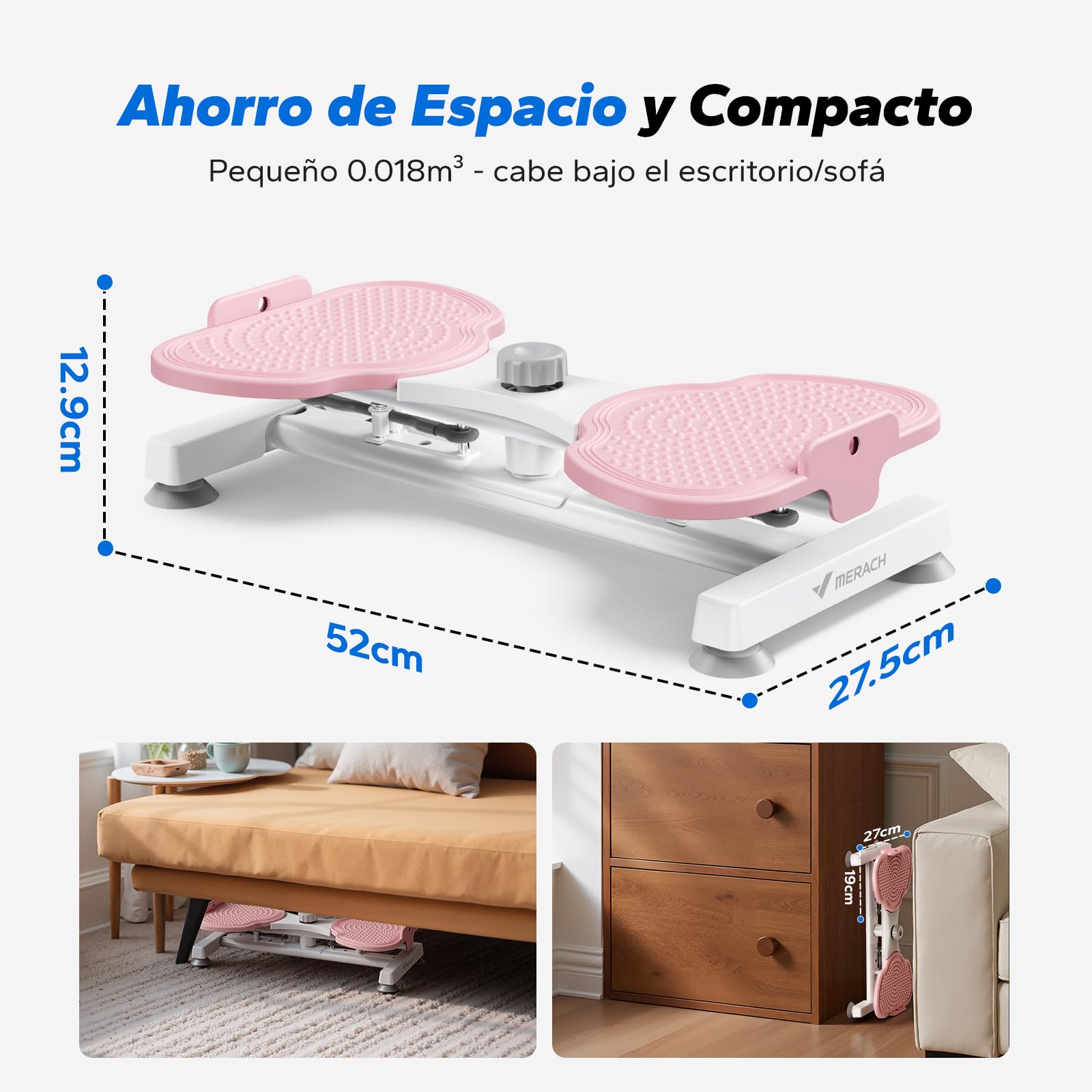 MERACH Twister Waist Disc Board para Mujer, Twist Cintura Torsión Disc con 2 Corde di Resistenza para Adelgazar Cintura y Fortalecer Core, Soporta 136KG, Abdominales en Casa para Hogar - (Pro)