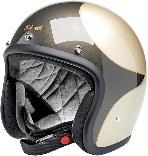 Miniatura 3 de Biltwell Bonanza - Casco de motocicleta de carbón metálico  champán festoneado aprobado por DOT