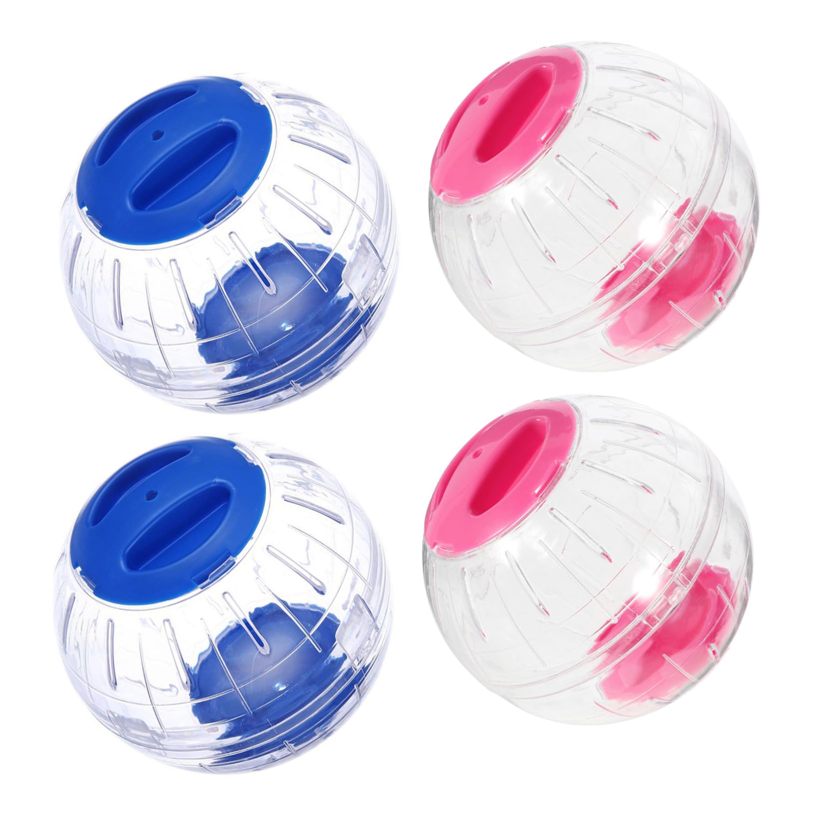 4 Piezas Pelota Transparente para Hamster Silencioso Rueda de Ejercicio para Roedores Pequeños Accesorio para Jaula Actividad Interior y Exterior para Jerbos y Cobayas