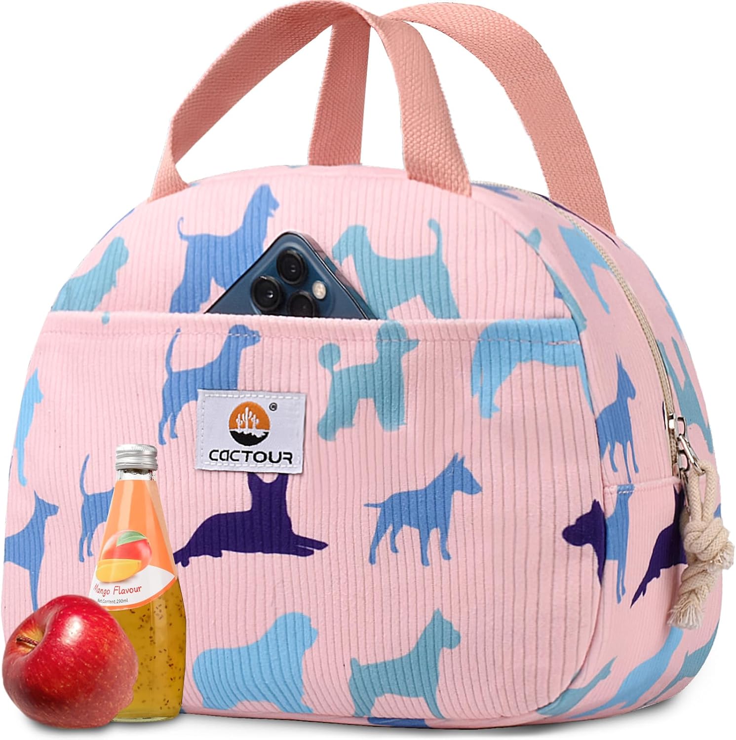 CaCTOUR Lunch Box Kids,2 Packs Insulated Lunch Bag for Girls Boys,Soft Bag Mini Cooler Back to School Thermal Reusable Lunch Bag for Work School Picnic (Blue & Black)