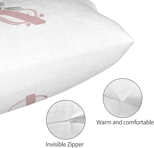 Miniatura 3 de Fundas de almohada del alfabeto K, 14 x 20 pulgadas, fundas de almohada con monograma floral rosa, fundas de almohada con letra K, funda de almohada