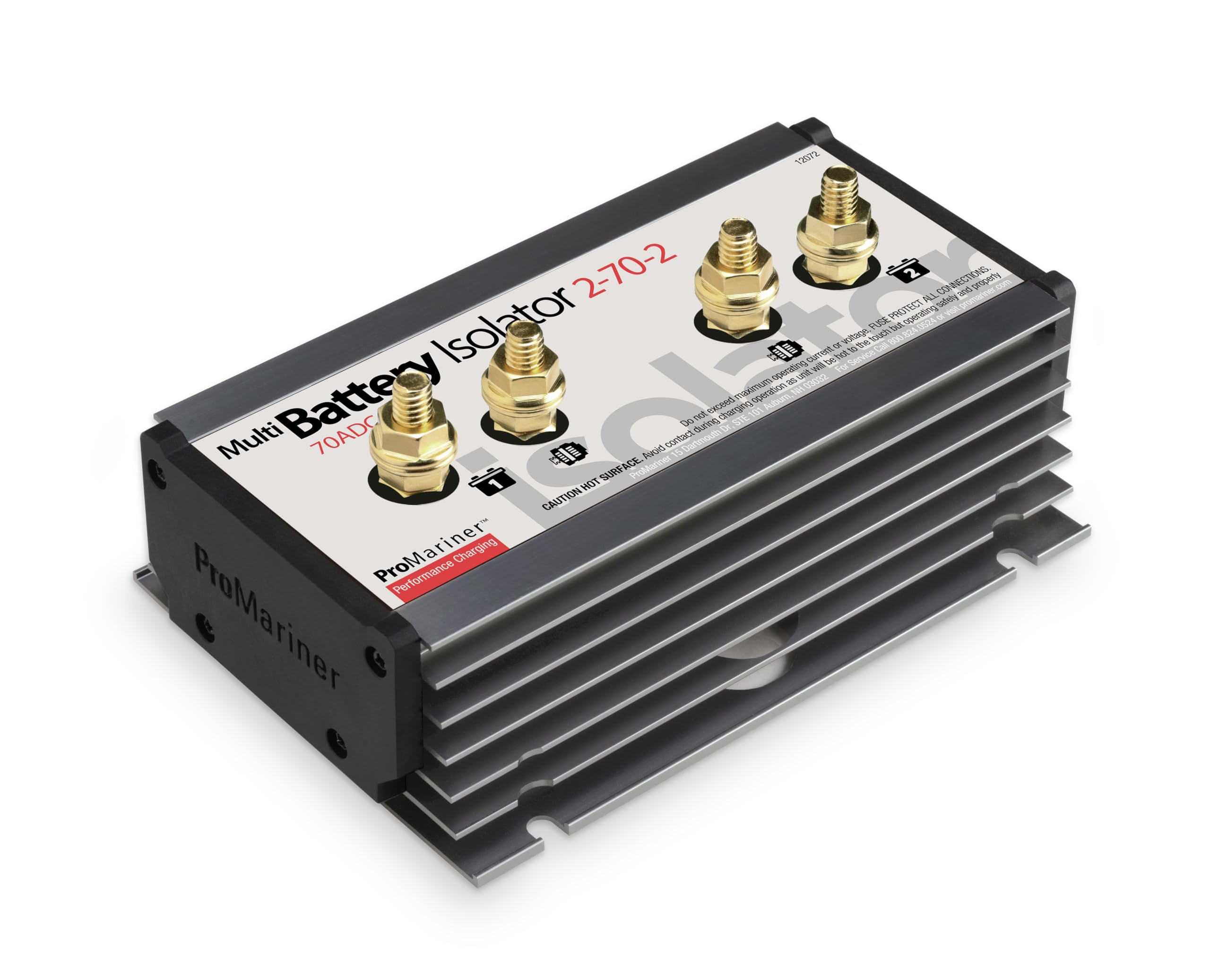 ProMariner 12072, Multi Battery Isolator, 2 Alternator/2 Batteries, 70 Amp