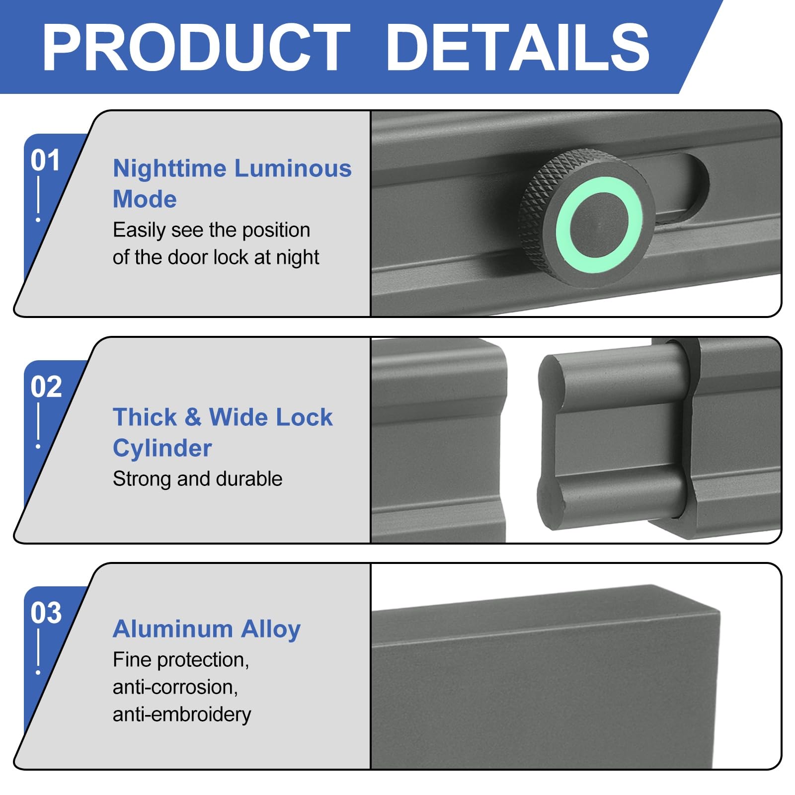 PATIKIL Slide Barrel Bolt Latch Lock 100mm - Image 3