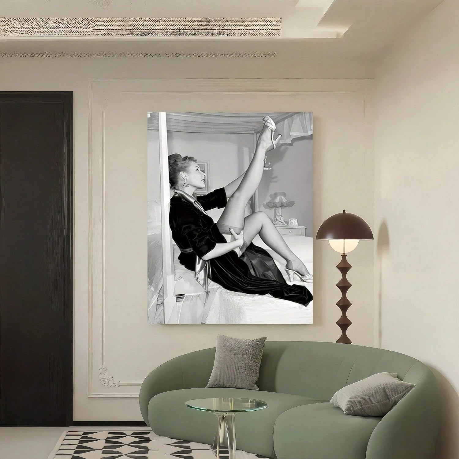 LYBCEOUG 1 stampa su tela - Poster in stile vintage, per soggiorno, camera da letto, decorazione d'interni (60x80 cm/con cornice)