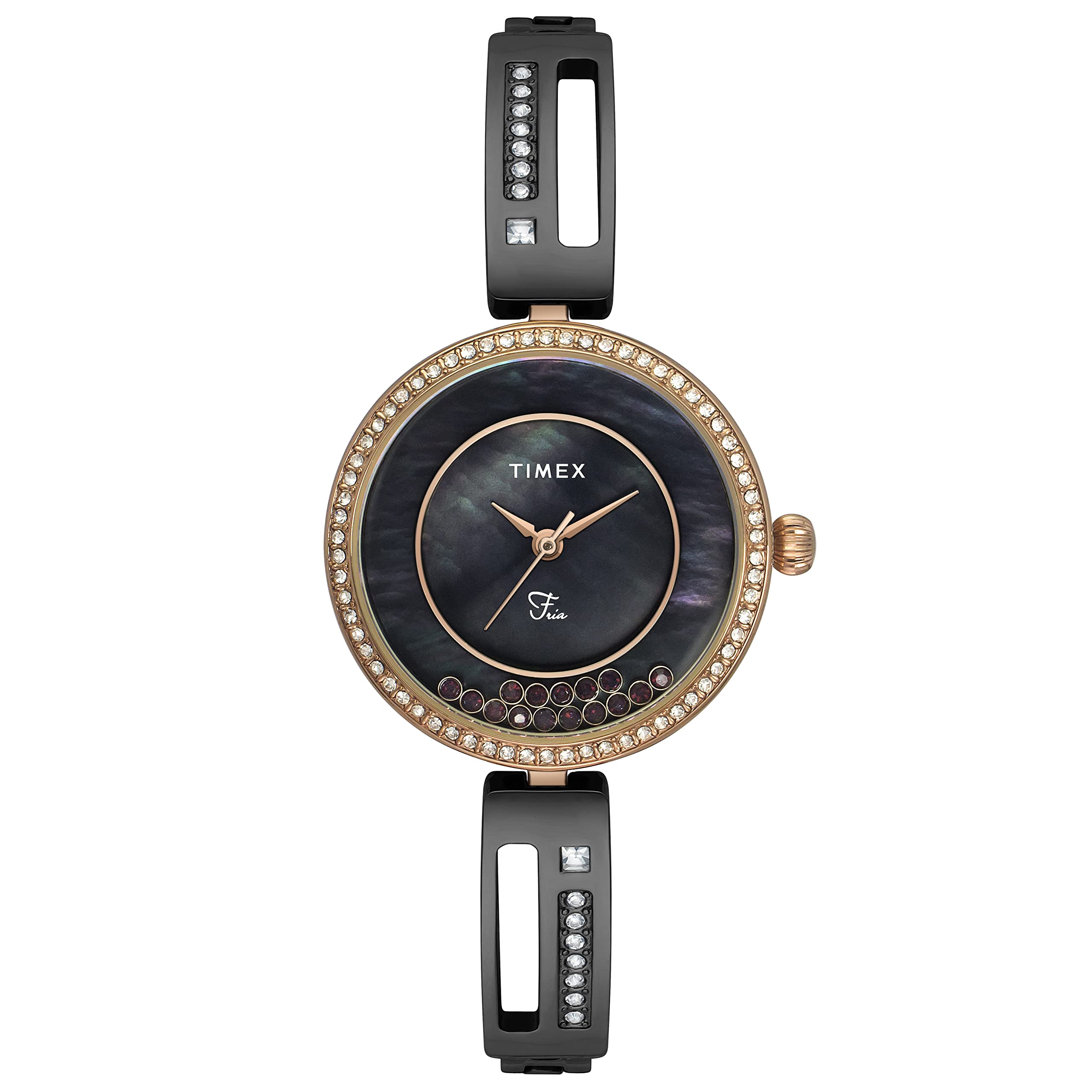 TIMEX Fria Women Black Round Analog Watch - TWEL16500 (B0BQM2BRGD) Amazon Price History, Amazon Price Tracker