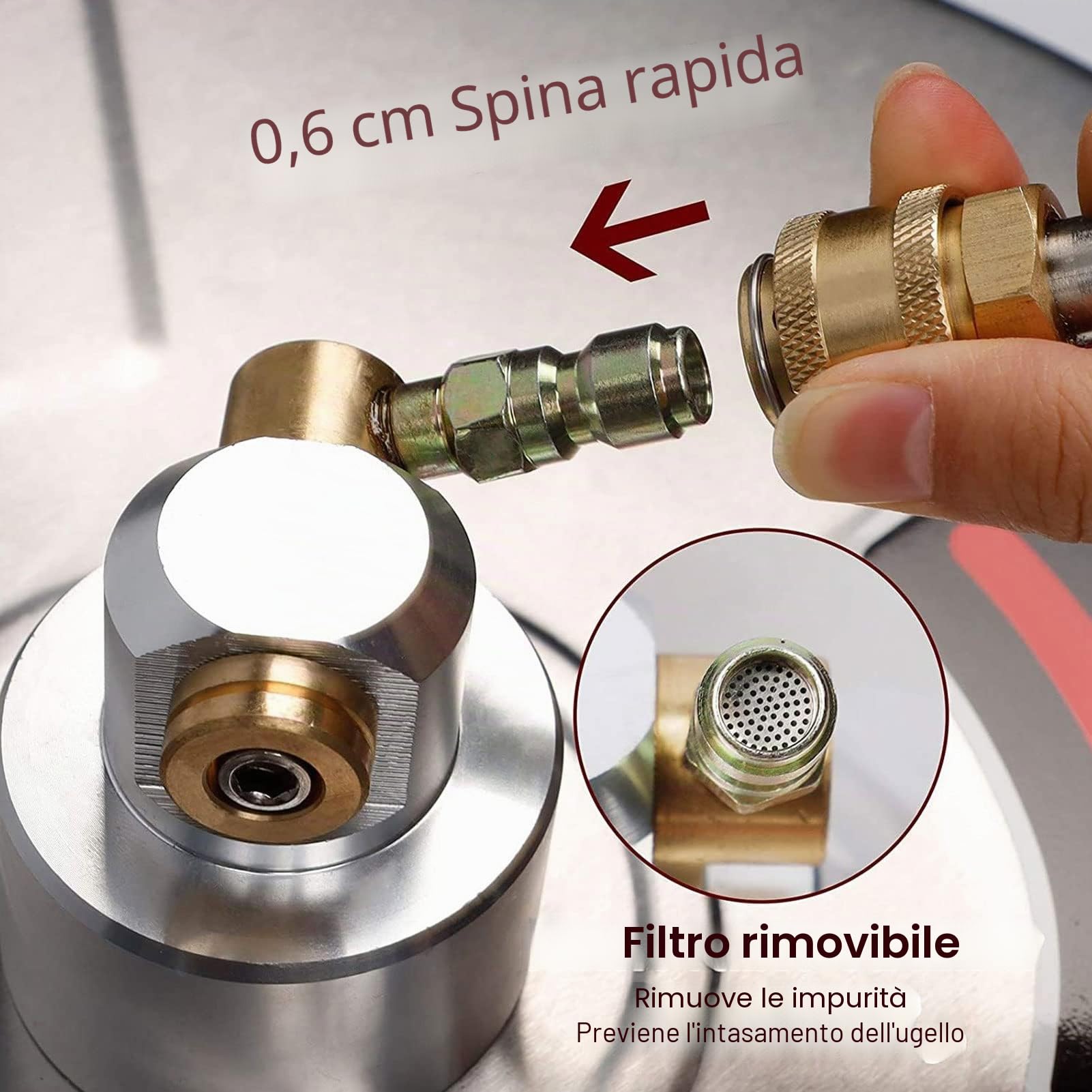 Spazzola per Idropulitrice 15 Pollici 4000 PSI in Ottone e Acciaio Inossidabile con 4 Ruote e Connettore Rapido 1/4, Pulizia 5 Volte Pi¨´ Veloce per Cortili e Cantieri, Officine, Aziende Agricole