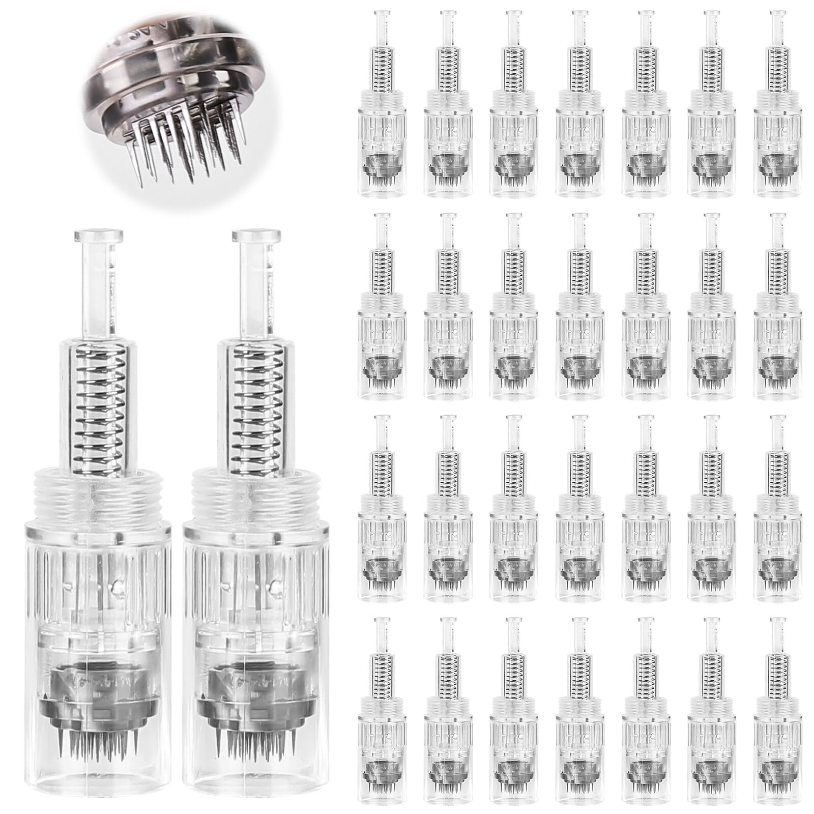 Pack of 30 Microneedling Needles: 36 Pins Micro Needle, Replacement Derma Pen, Cartridge Replacement Cartridges Replacement Nano Needle Cartridges Replacement Needles Needle Cartridges Replacement