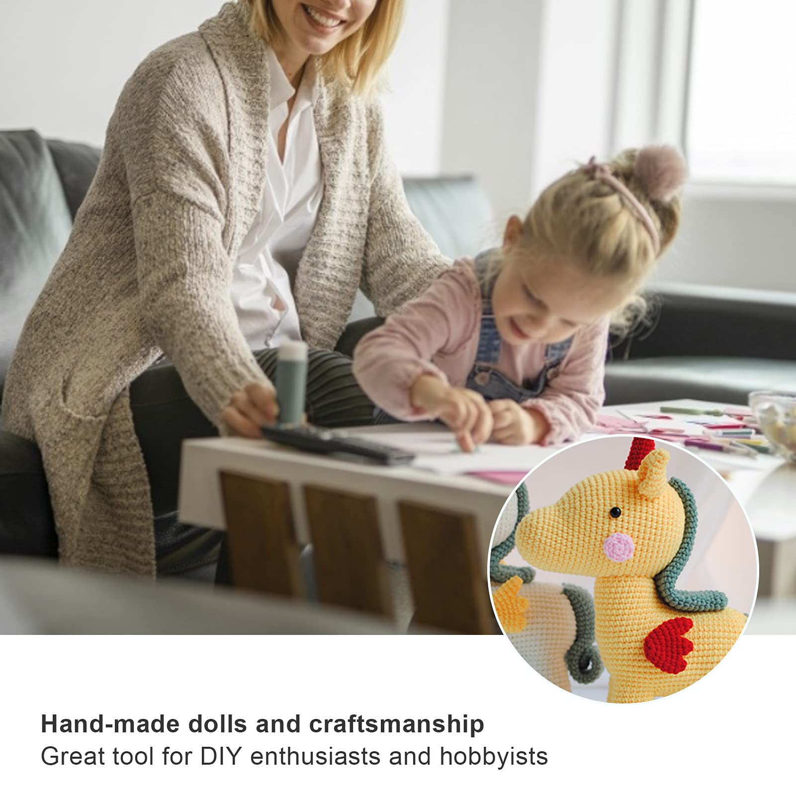 Plastic Safety Eyes and Noses with Washers 640pcs, Plastic Eyes and Noses Pack, Plastic Safety Eyes and Noses with Washers, Plastic Eyes and Noses Pack Safety DIY Craft Kit Set with Storage Box