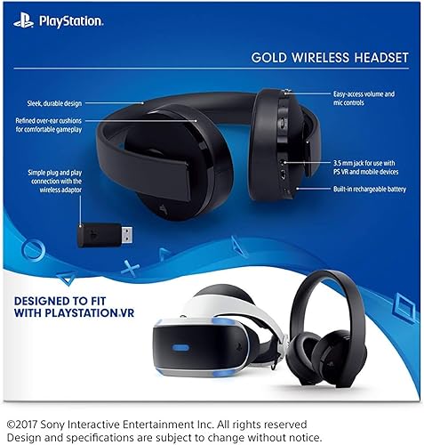 Miniatura 4 de Sony PlayStation Gold Wireless Headset 7.1 Surround Sound PS4 Nueva versión 2018