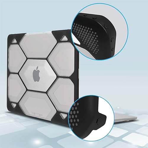 Miniatura 3 de IBENZER Hexpact HAT13-CL - Funda protectora resistente compatible con MacBook Air 13 pulgadas 2022 2021 2020 M1 A2337 A2179 A1932, funda protectora