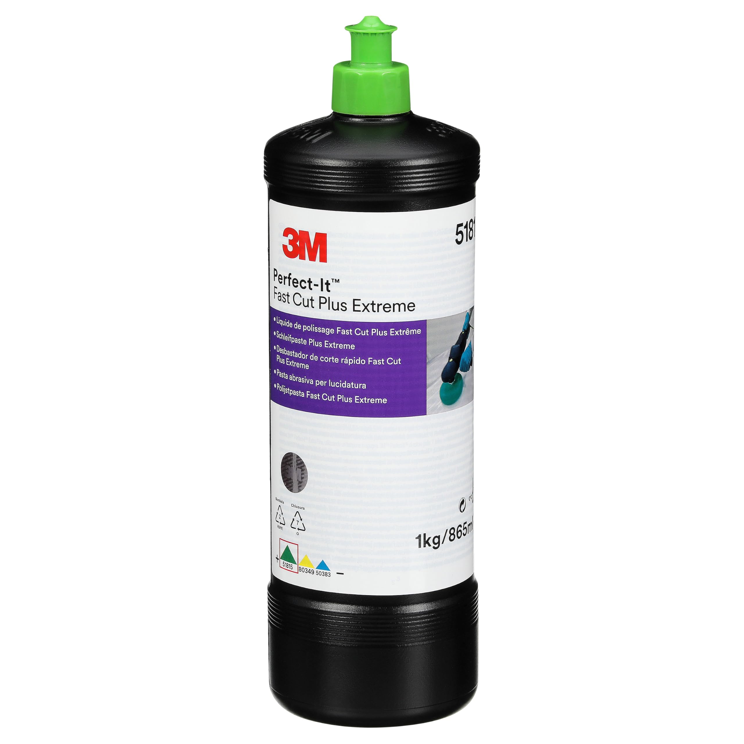 3M Perfect-it Fast Cut Plus Extreme 51815 - Pour la Polissage et la Restauration Automobile - Bouteille de 1 kg