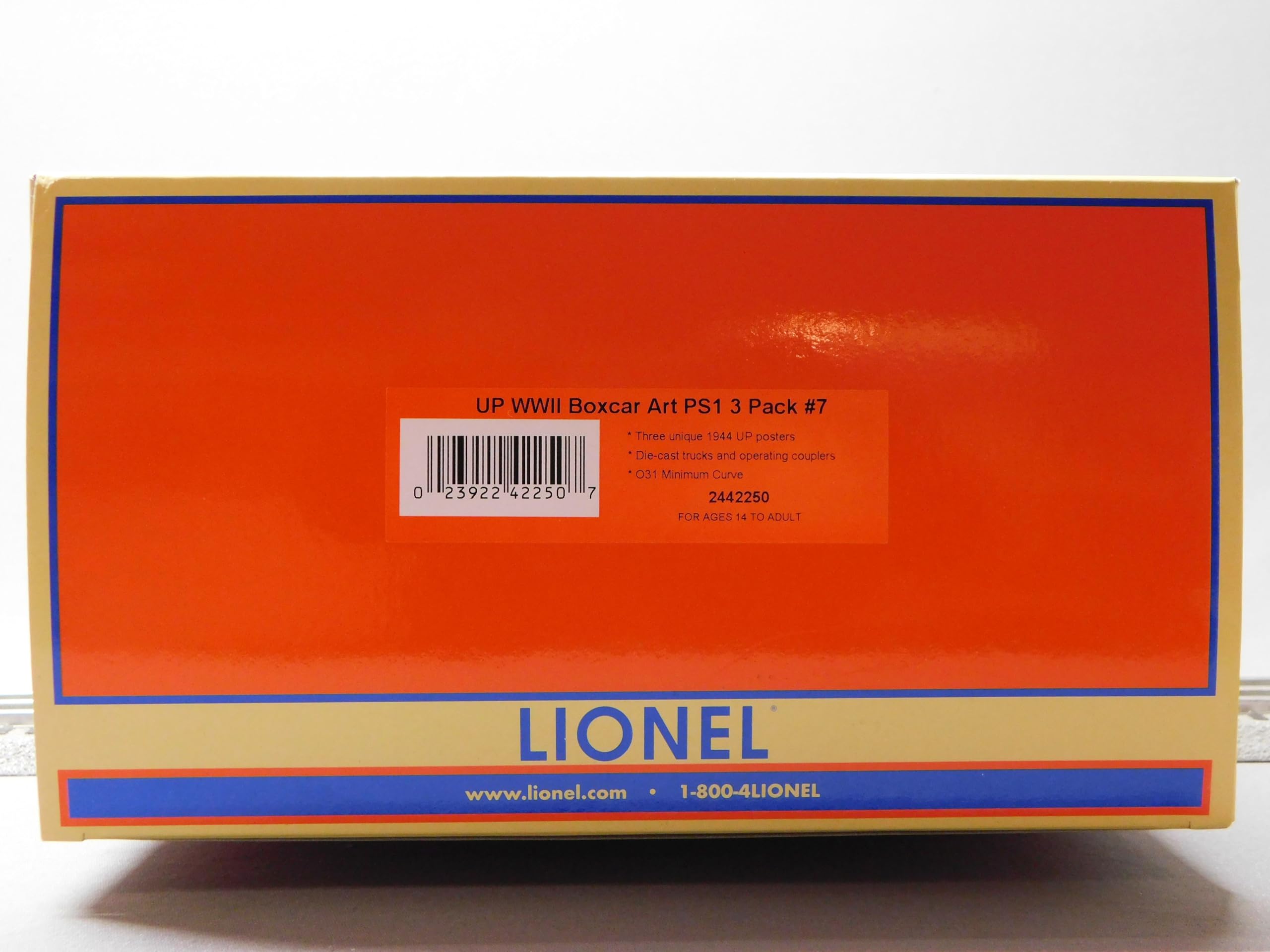 Lionel Union Pacific WWII BOXCAR Art PS1 Pack #7 O Gauge 3 CAR Set 2442250
