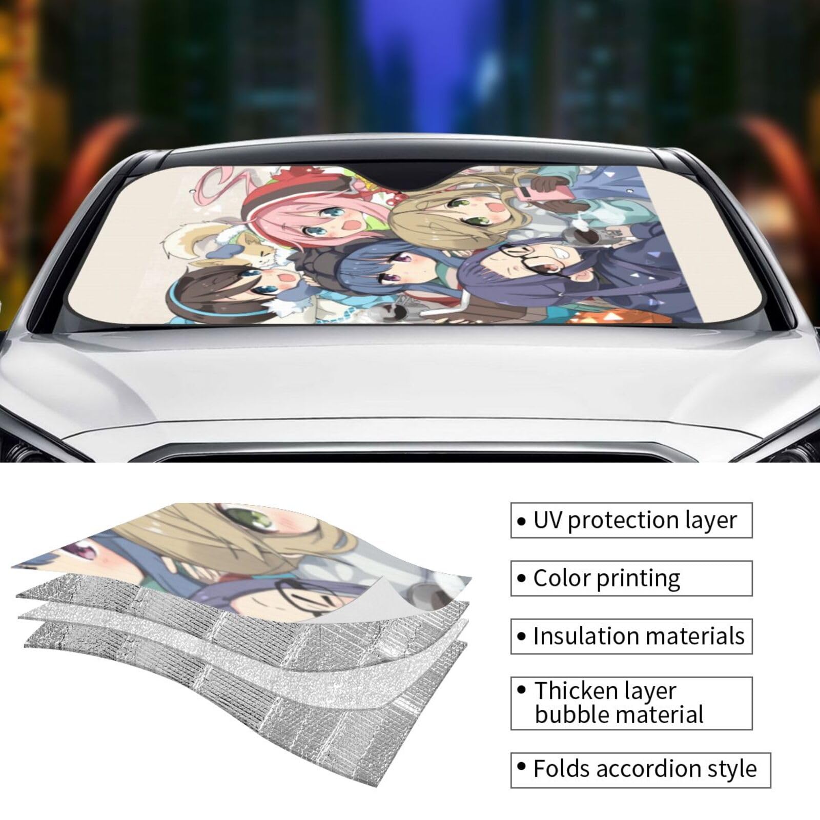 Amazon.co.jp: ゆるキャン△ サンシェード サンシェード車フロント