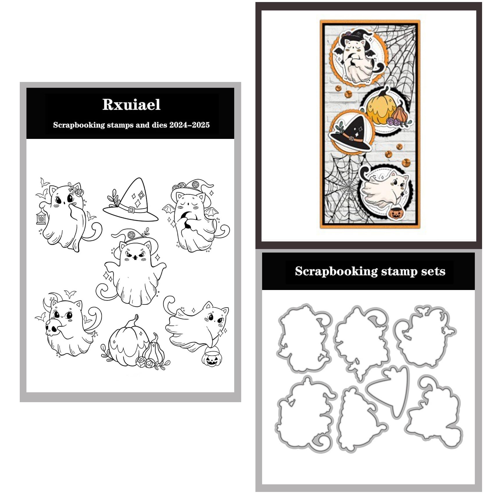 Rxuiael 2025-2026 Stamps and Dies Sets for Card Making, DIY Various Festivals for Autumn,Thanksgiving,Christmas,Halloween,Birthdays Greeting Card