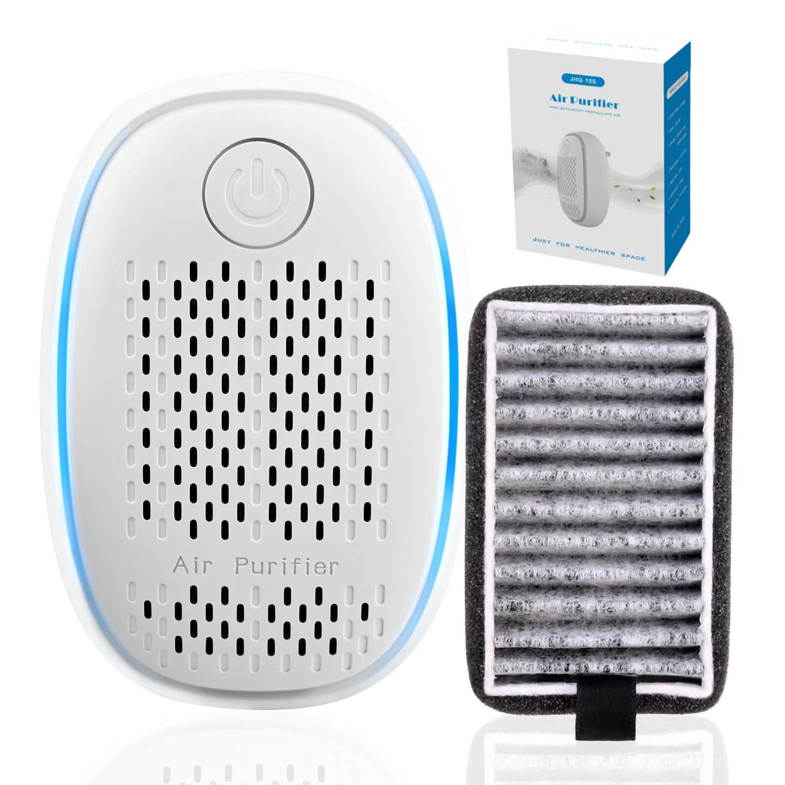 Air Ionizers HEPA Filter Plug In Air Purifier for Home Negative Ion Filtration System for Bathroom Bedroom Office
